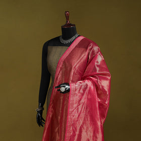 Handloom silk cotton tissue zari stripes maheshwari dupatta