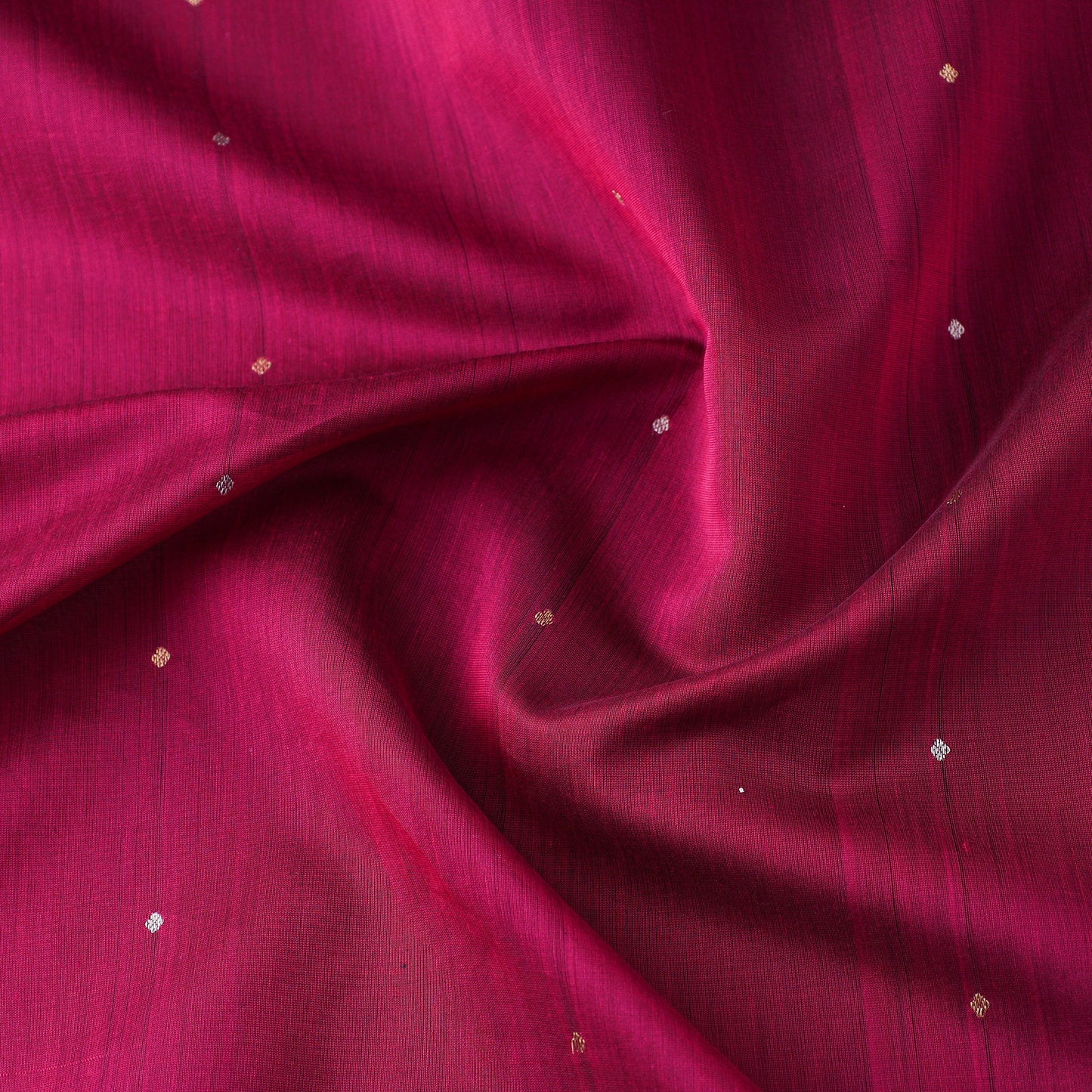 Pink - handloom silk cotton zari buti chanderi fabric 10