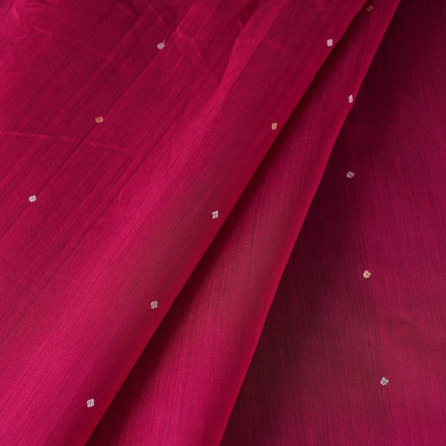 Pink - handloom silk cotton zari buti chanderi fabric 10