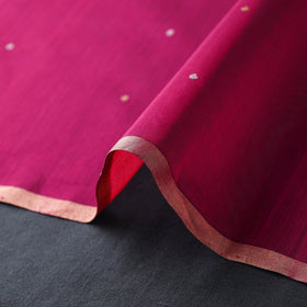 Pink - handloom silk cotton zari buti chanderi fabric 10