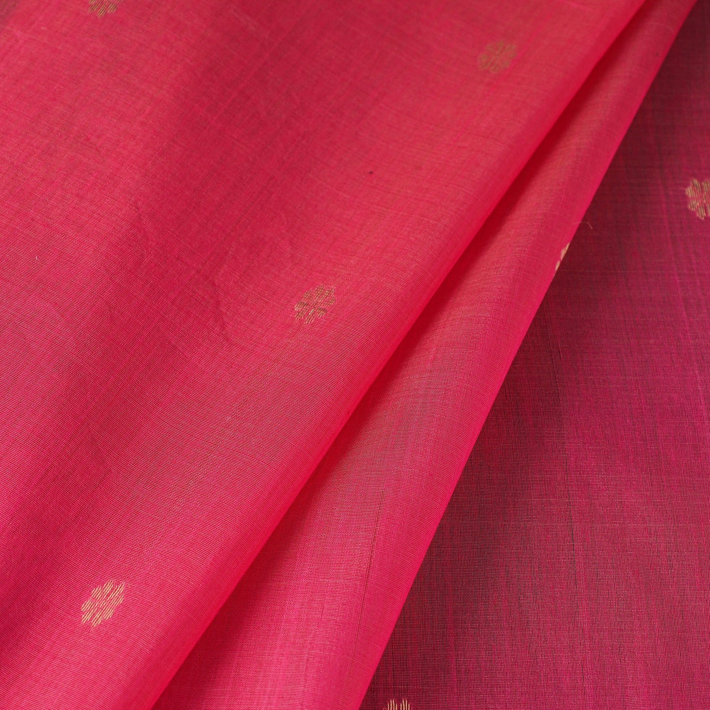 Pink - handloom silk cotton zari buti chanderi fabric 14
