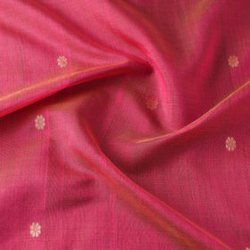 Pink - handloom silk cotton zari buti chanderi fabric 14