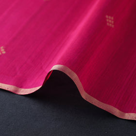 Pink - handloom silk cotton zari buti chanderi fabric 16