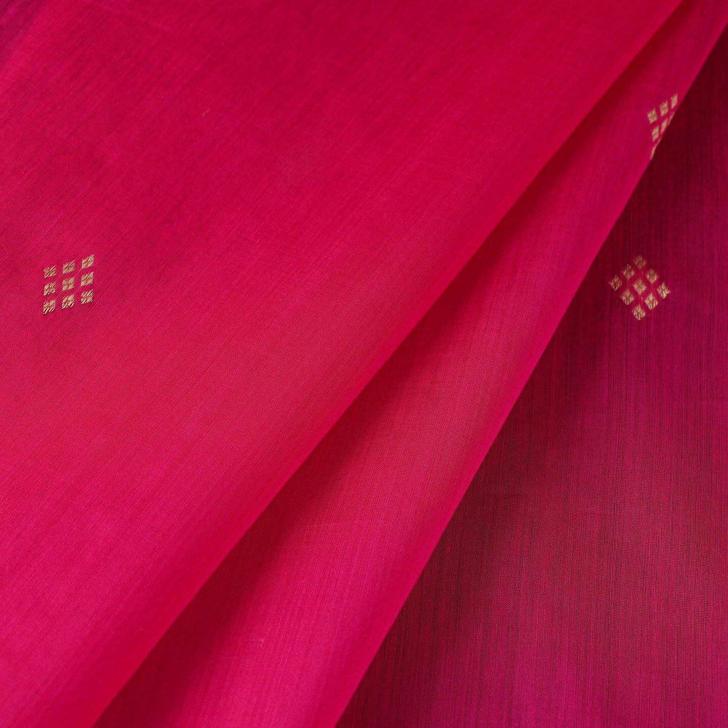 Pink - handloom silk cotton zari buti chanderi fabric 16