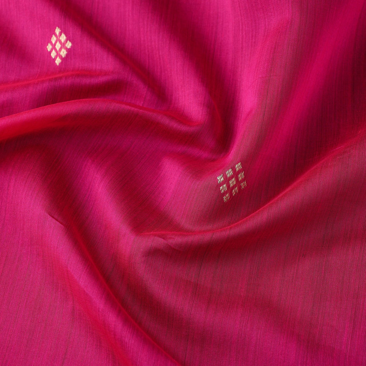 Pink - handloom silk cotton zari buti chanderi fabric 16