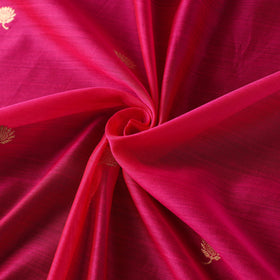 Pink - handloom silk cotton zari buti chanderi fabric 20