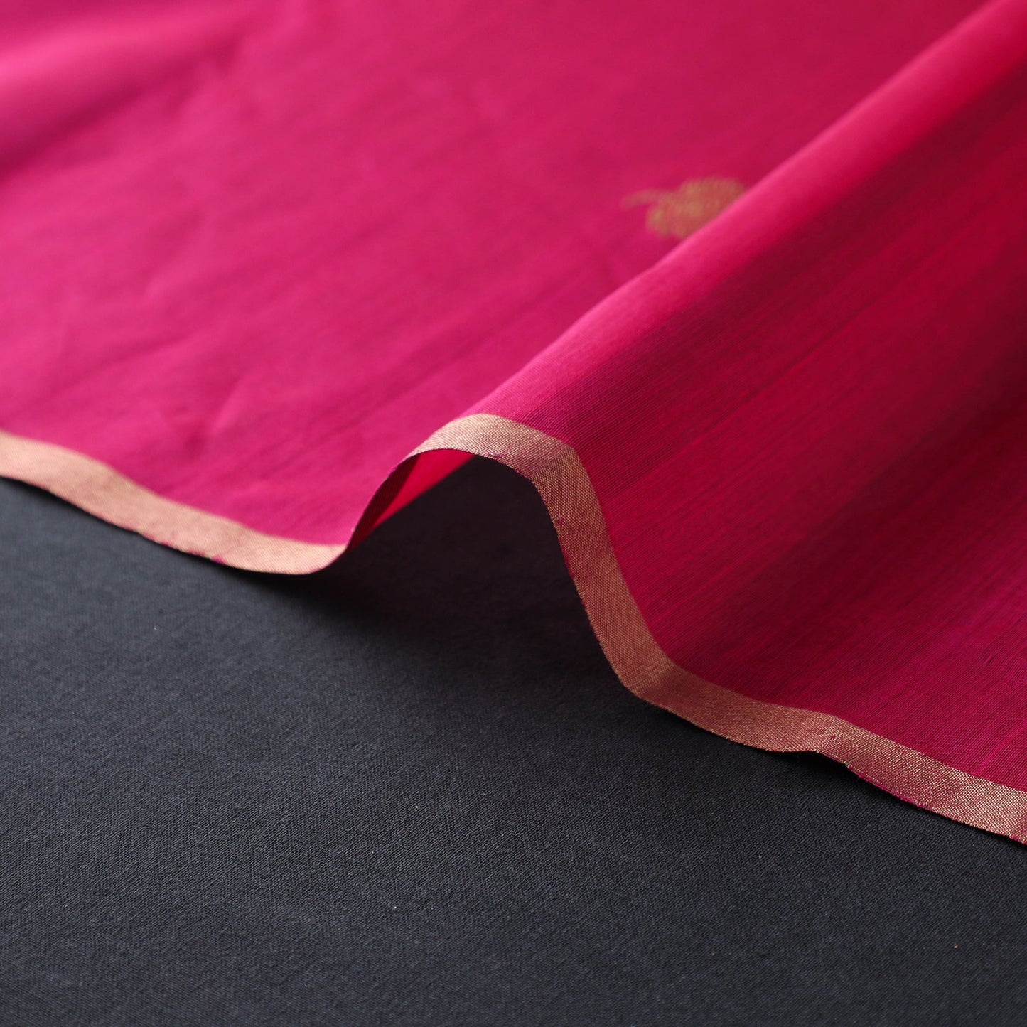 Pink - handloom silk cotton zari buti chanderi fabric 20