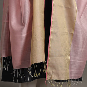 Pink - handloom silk cotton zari work maheshwari dupatta 39