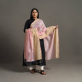 Pink - handloom silk cotton zari work maheshwari dupatta 39