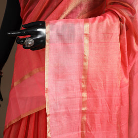 Pink - handloom tissue zari chanderi silk saree 09