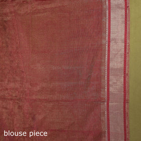 Pink - handloom tissue zari weave silk cotton buti