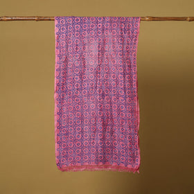 Pink - handloom tussar silk bengal kantha handwork stole 01