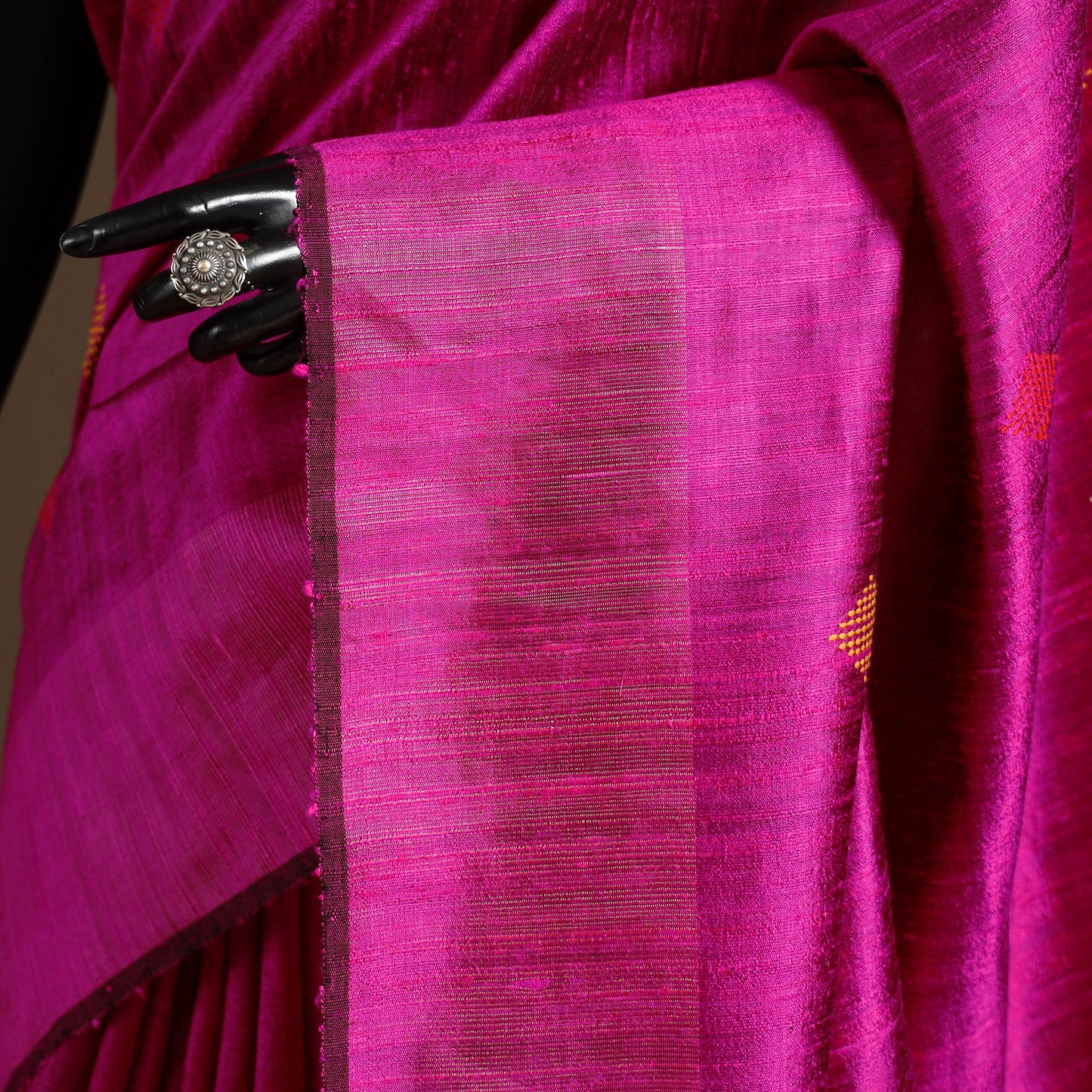 Pink - handloom tussar silk zari border bhagalpuri saree 09