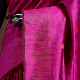 Pink - handloom tussar silk zari border bhagalpuri saree 09