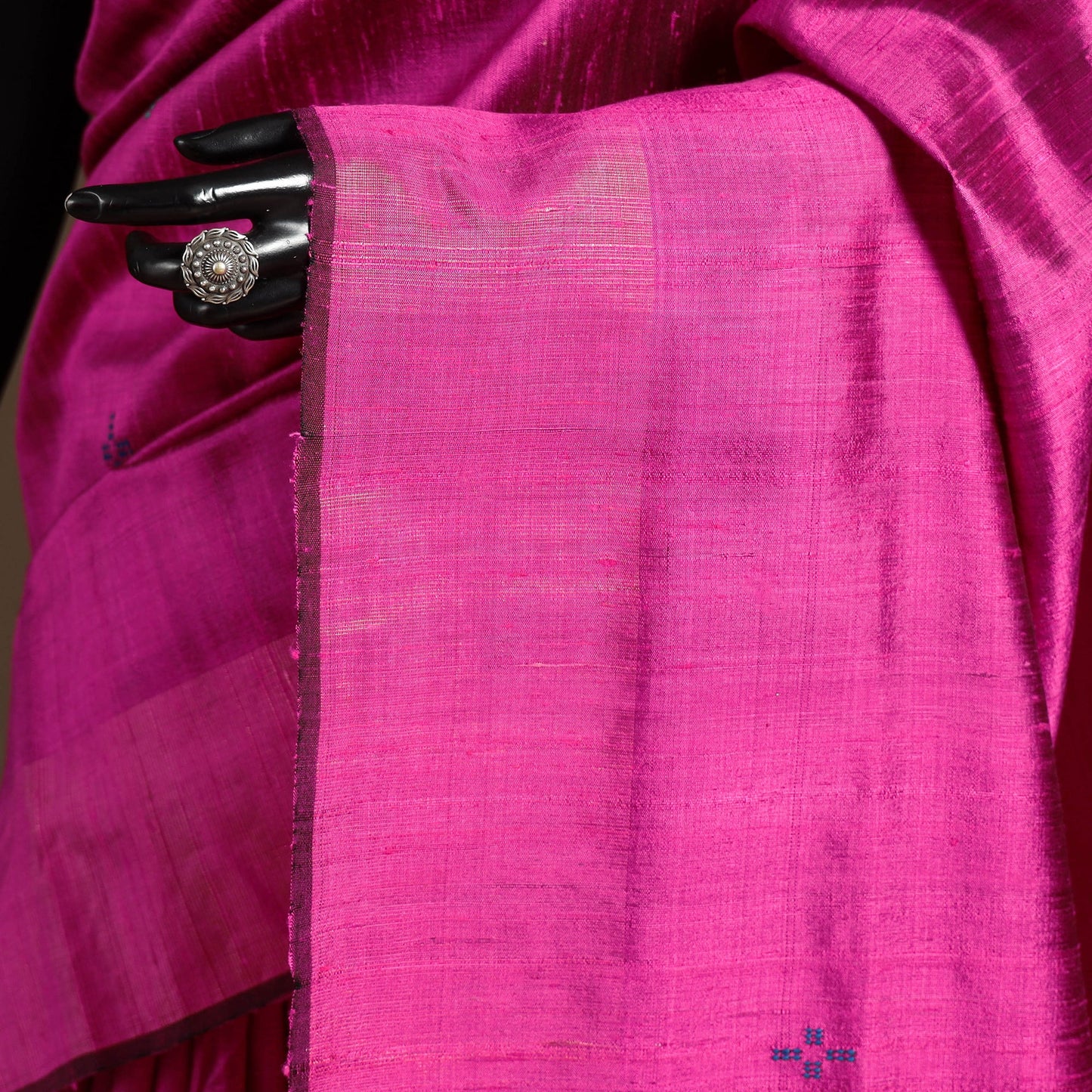 Pink - handloom tussar silk zari border bhagalpuri saree 13