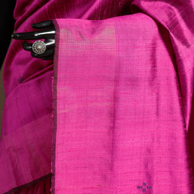 Pink - handloom tussar silk zari border bhagalpuri saree 13