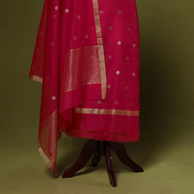 Handloom zari buti chanderi silk 2pc unstitched dress