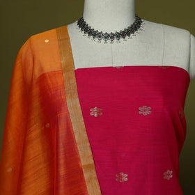 Handloom zari buti chanderi silk 2pc unstitched dress