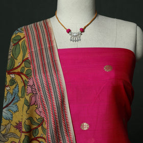 Handloom zari buti chanderi silk 2pc unstitched dress