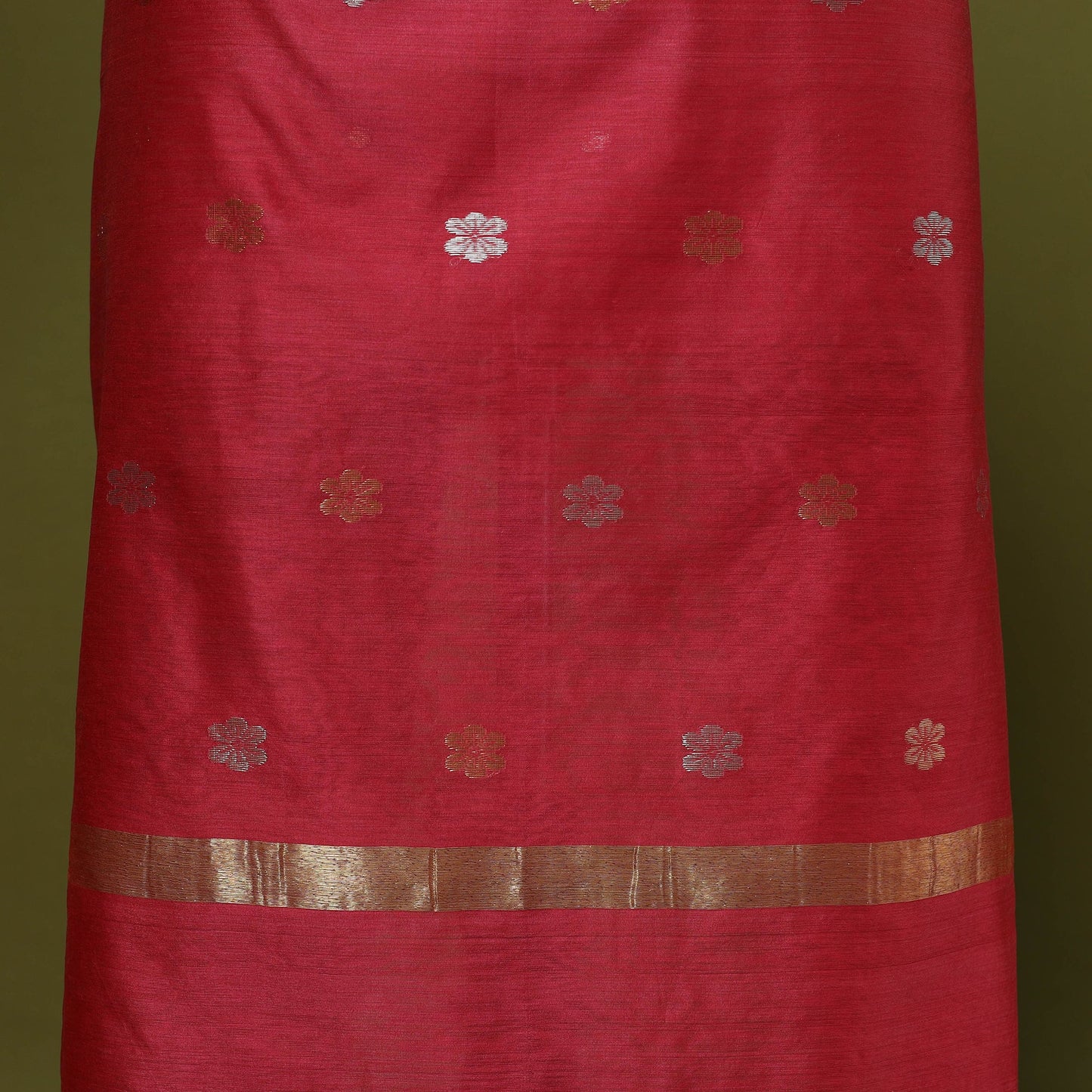 Handloom zari buti chanderi silk 2pc unstitched dress