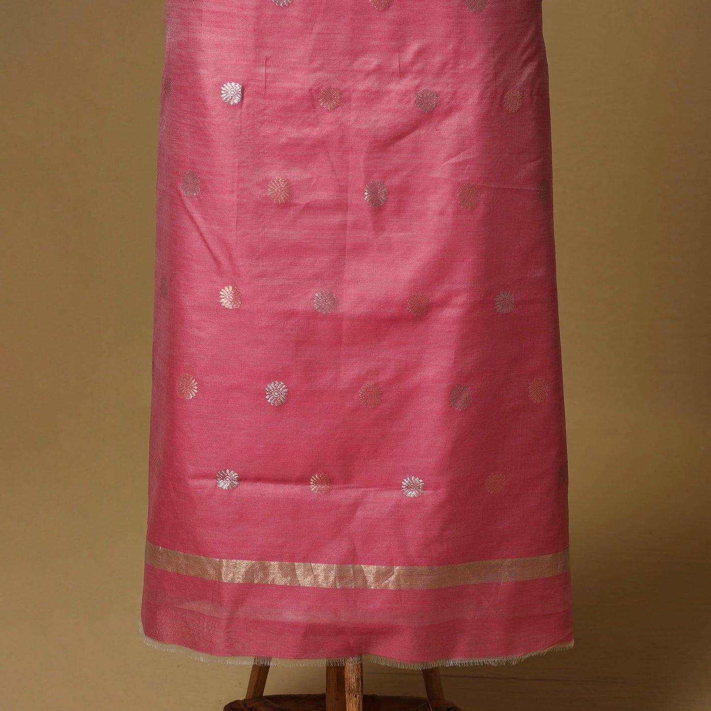 Handloom zari buti chanderi silk 2pc unstitched dress