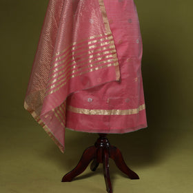 Handloom zari buti chanderi silk 2pc unstitched dress