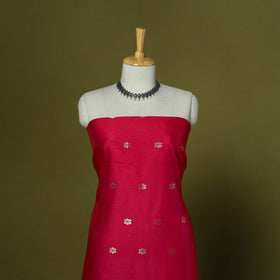 Handloom zari buti chanderi silk 2pc unstitched dress