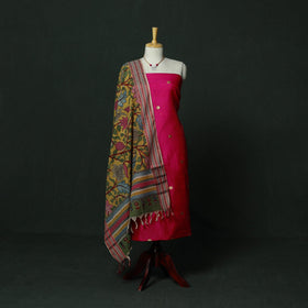 Handloom zari buti chanderi silk 2pc unstitched dress