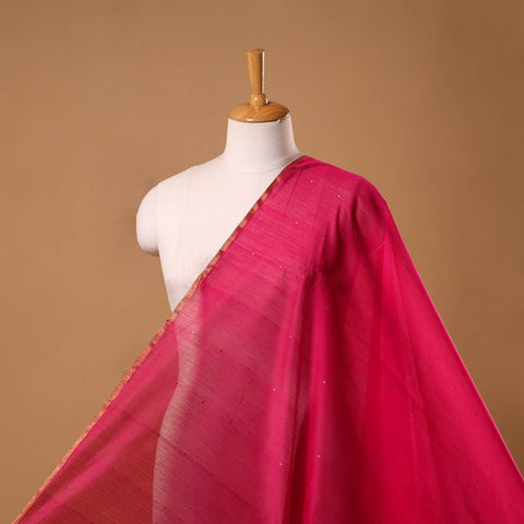 Handloom zari buti chanderi silk fabric 05 - handcrafted