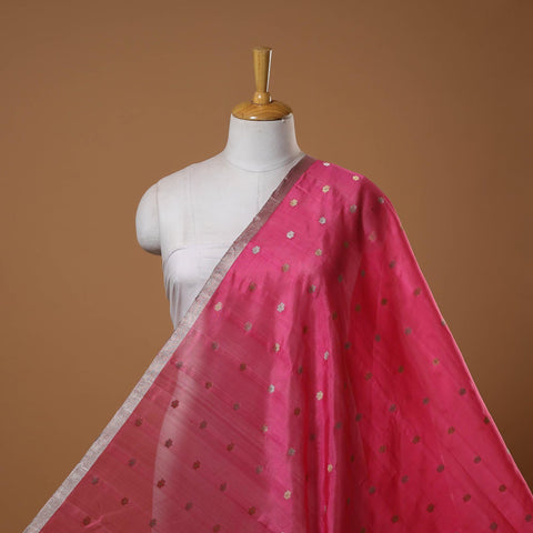 Handloom zari buti pure chanderi silk fabric 04