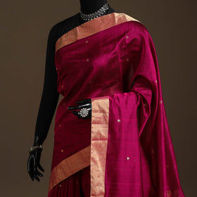Handloom zari work chanderi silk saree 02 - handcrafted