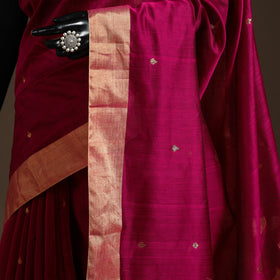 Handloom zari work chanderi silk saree 02 - handcrafted