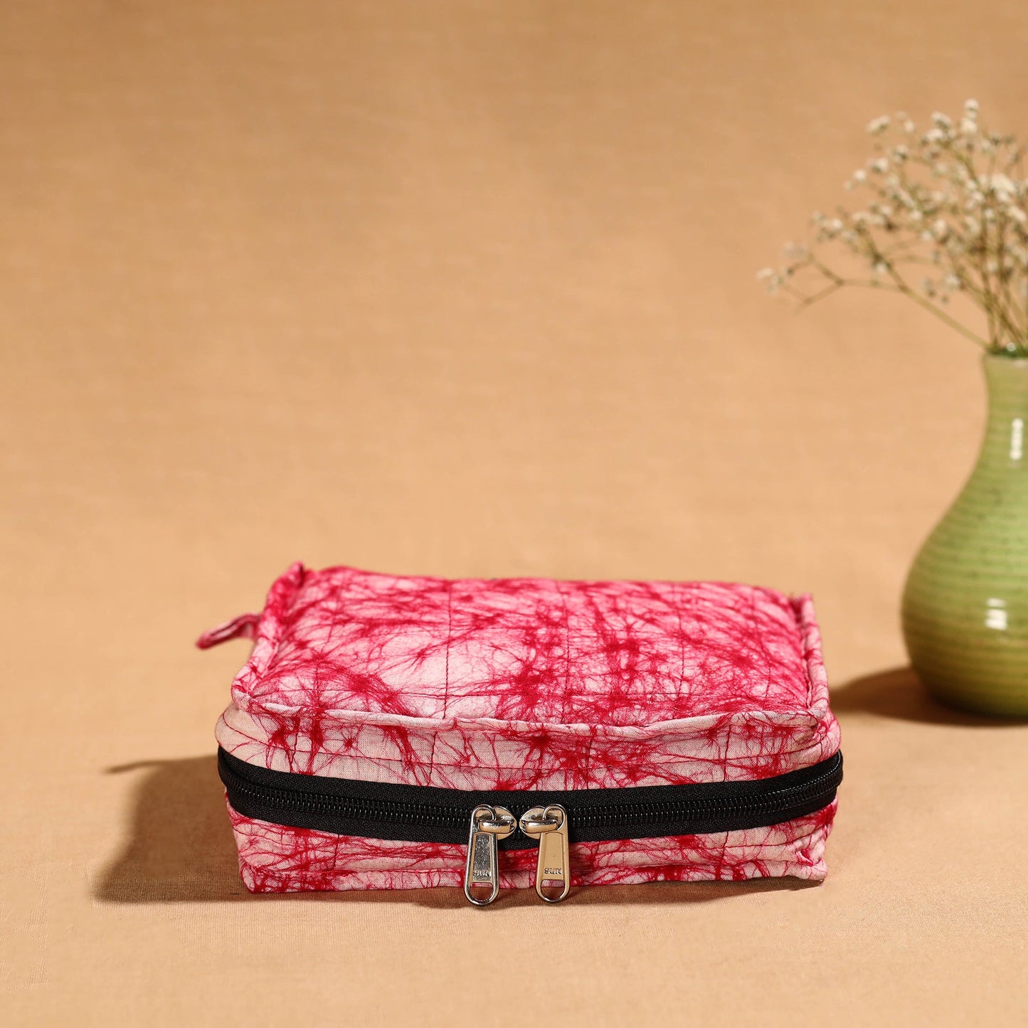 Pink Multipurpose Jewellery Bag with 4 Storage Pockets