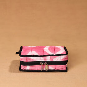 Pink Handmade 4 Pockets Cotton Jewellery Bag
