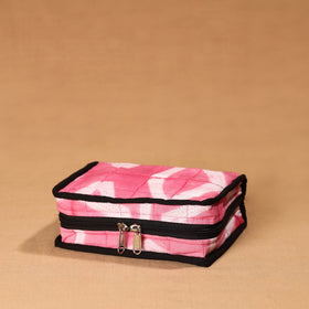 Pink Handmade 4 Pockets Cotton Jewellery Bag