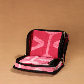 Pink Handmade 4 Pockets Cotton Jewellery Bag