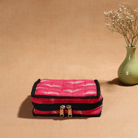 Pink Handmade 4 Pockets Cotton Jewellery Bag