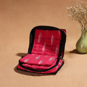 Pink Handmade 4 Pockets Cotton Jewellery Bag