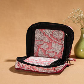 Pink Multipurpose Jewellery Bag with 4 Storage Pockets