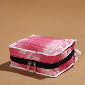 Pink Handmade 4 Pockets Cotton Jewelry Bag 
