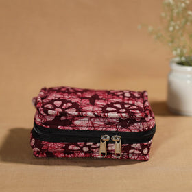 Pink Handmade 4 Pockets Cotton Jewelry Bag 