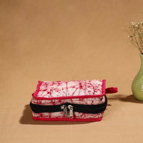 Pink Handmade Cotton Jewelry Bag - 4 Pockets