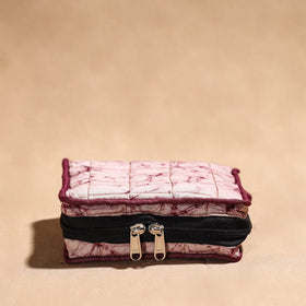 Pink Handmade 4 Pockets Cotton Jewelry Bag 