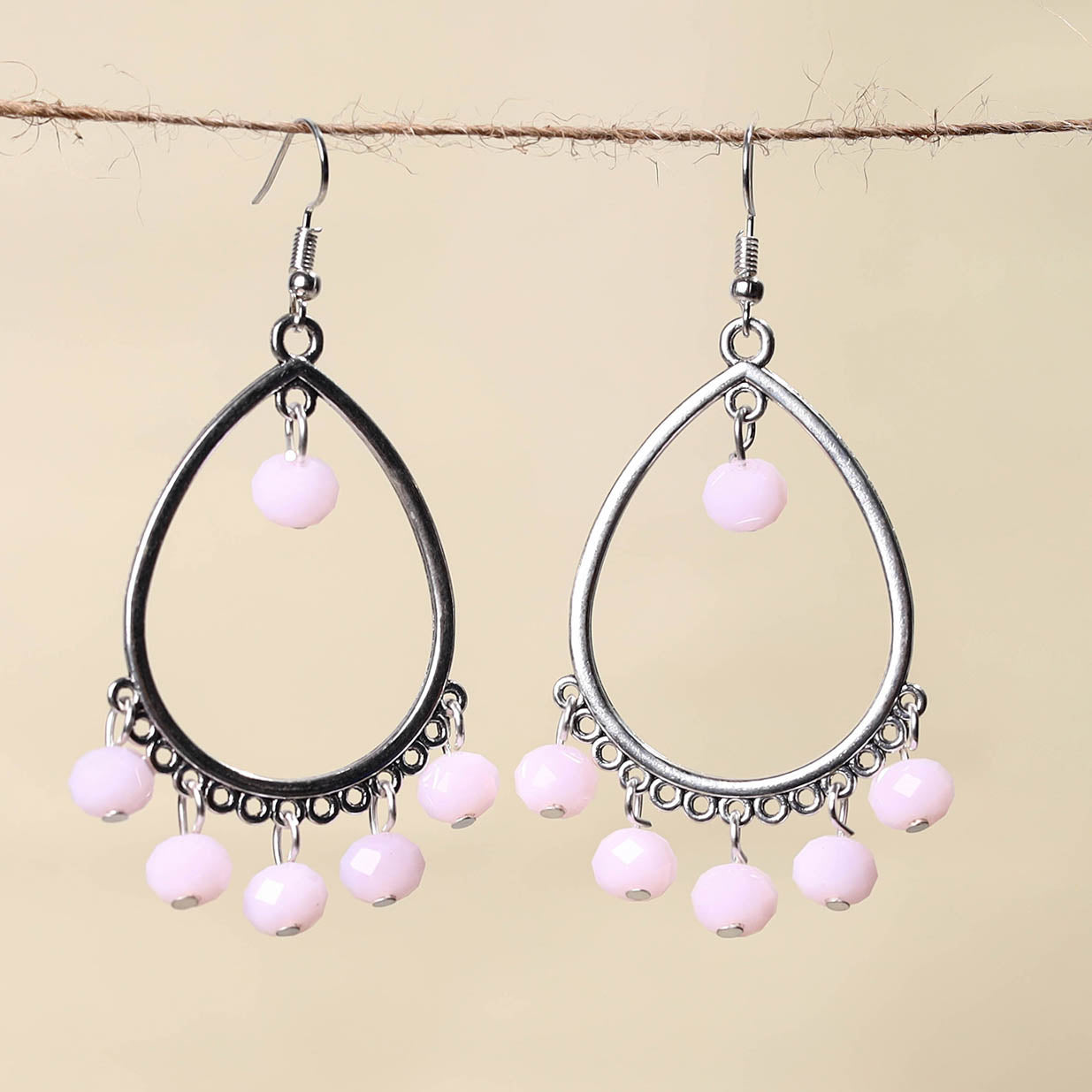 Pink - handmade beaded earrings 13 - handcrafted