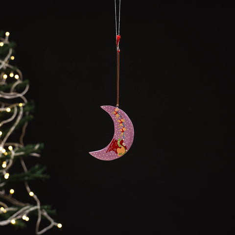 Handmade christmas ornament moon hanging 04 - handcrafted