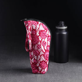 Pink Handmade Cotton 1L Water Bottle Cover