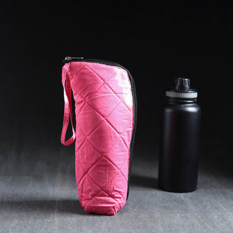 Pink Handmade Cotton 1L Water Bottle Cover