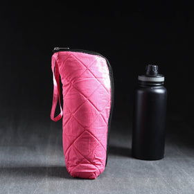 Pink Handmade Cotton 1L Water Bottle Cover