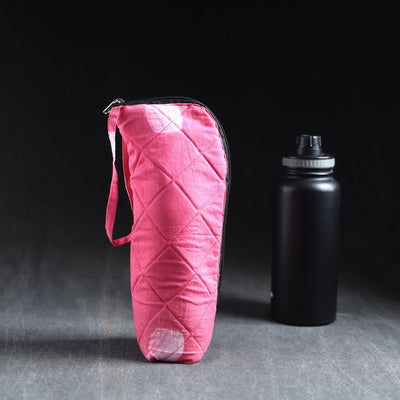 Pink Handmade Cotton 1L Water Bottle Cover