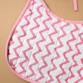 Pink Handmade Cotton Baby Bib